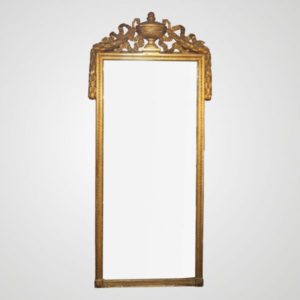 Grand miroir d’époque Louis XVI en bois sculpté et doré