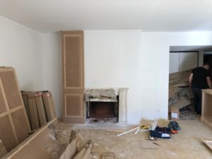 Bibliothèques et cheminée sur mesure