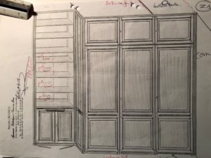 Plan d'agencement dessiné à la main