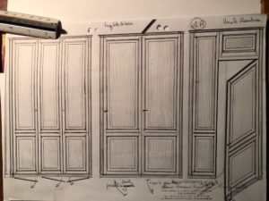 Plan d'agencement dessiné à la main