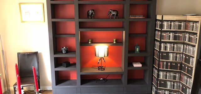 Bibliothèque contemporaine peinte (anthracite et Blazer)