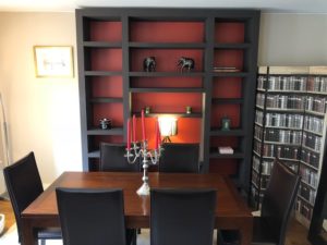 Bibliothèque contemporaine peinte (anthracite et Blazer)