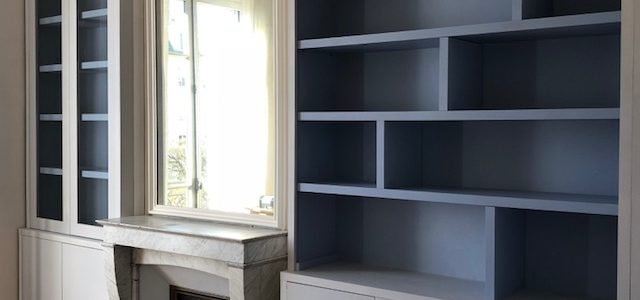 Réalisation sur mesure de deux Bibliothèques contemporaines dont une formant dressing