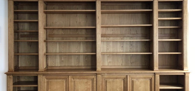 Grande Bibliothèque en bois naturel 378 cm