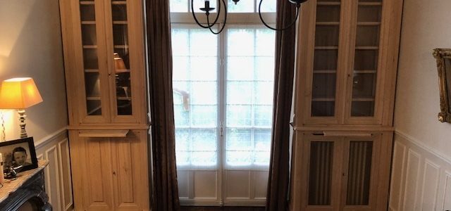 Paire de bibliothèques cache radiateur en deux corps