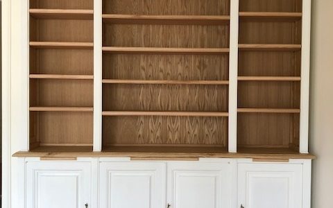 Bibliothèque d’angle et bibliothèque droite en bi-ton