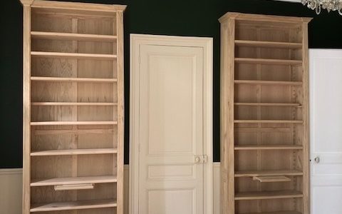 Paire de bibus en bois naturel brut