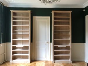 Paire de bibus en bois naturel brut