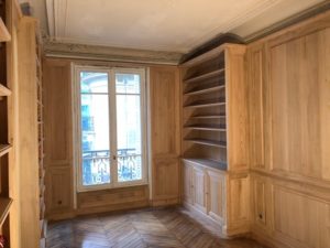 Bibliothèques et Boiseries sur mesure pour un bel appartement du 8ème arrondissement de Paris