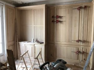 Bibliothèques et Boiseries sur mesure pour un bel appartement du 8ème arrondissement de Paris
