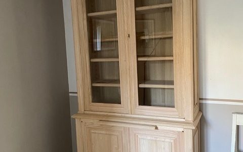 Bibliothèque / vaisselier en bois naturel