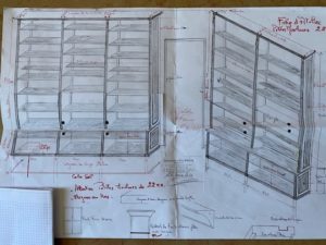 Bibliothèques dénommées Bibus en bois naturel sur mesure