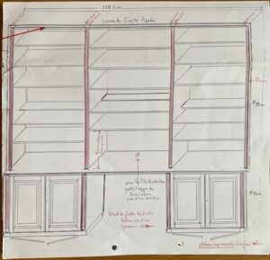 Bibliothèque-bureau avec éclairage incorporé