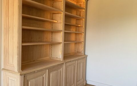 Bibliothèque intemporelle en bois naturel